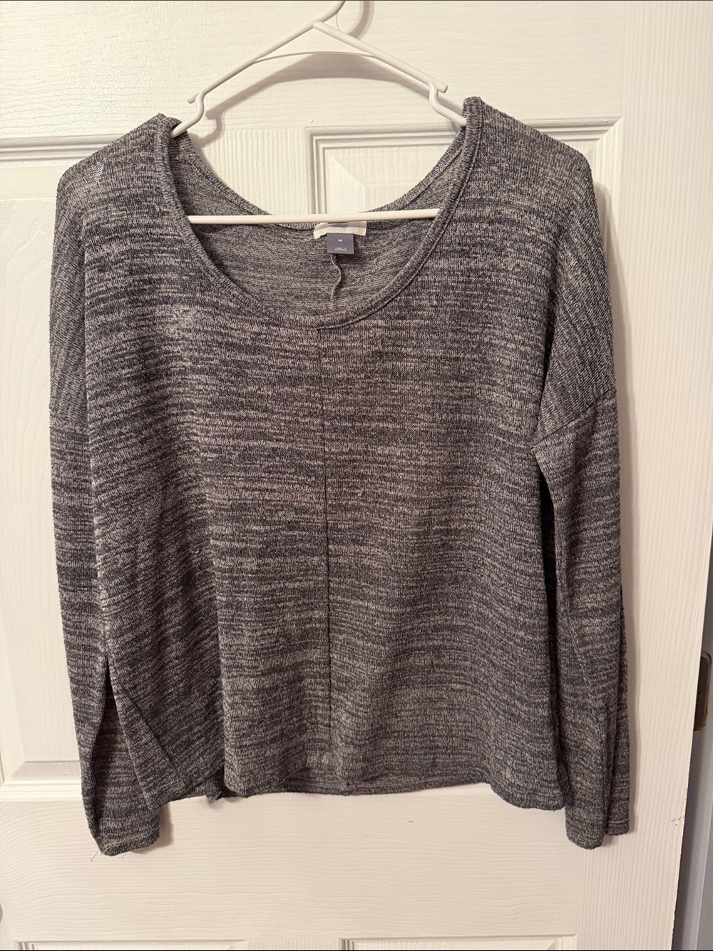 Old Navy Gray Marled Scoop Neck Sweater